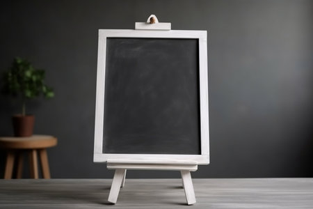 White Chalkboard Stand Frame, Add Your Own Content Generative Ai.の素材