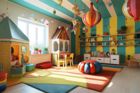 Colorful and Positive Kids' Playroom Generative Aiの素材