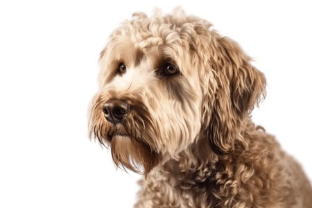Labradoodle Dog Isolated Illustration on Transparent Backgroundの素材