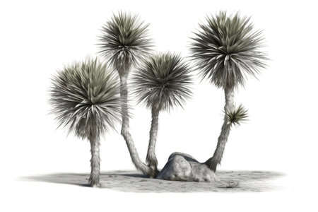 Transparent PNG Available Yucca Trees 3D Renderingの素材