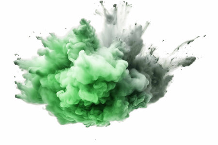 Abstract Powder Splatter Background: Green Tonesの素材