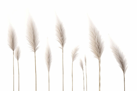 Pennisetum Set Illustration of Ornamental Grass Isolated on Transparent Backgroundの素材