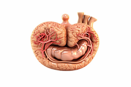 Digestive 3D Stomach Illustration Isolated on a Transparent Backgroundの素材