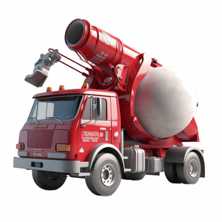 3D Render Concrete Mixer Illustrationの素材