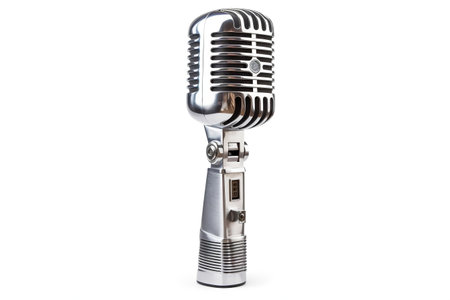 Isolated Retro Microphone on White Backgroundの素材