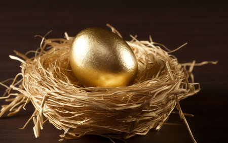 Gilded Treasure: Golden Egg in the Nestの素材