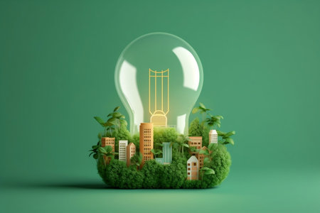 Illuminated Paper Cutout of Light Bulbの素材