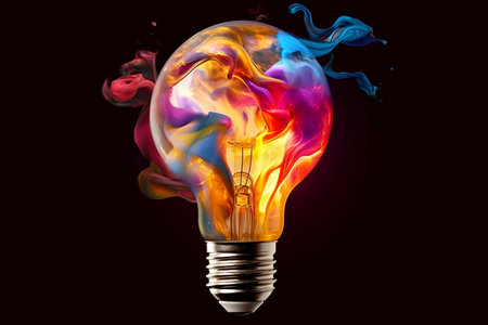 Illuminated Paper Cutout of Light Bulbの素材