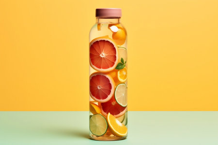 Refreshing Citrus Infusion Fruit and Slice in Drinkの素材