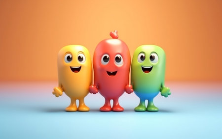 Cute happy bubbly friendship day postersの素材