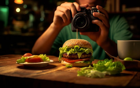Realistic Burger Vegetarian Photoshootの素材