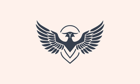 Abstract eagle or hawk isolated on Plain backgroundのイラスト素材