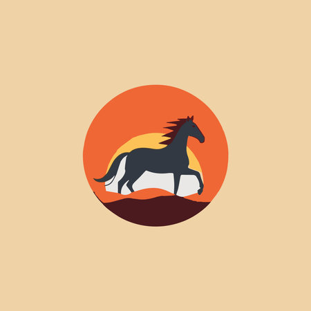 Horse Elegant Logo Symbol Vector, Simplicity Line Art Conceptのイラスト素材