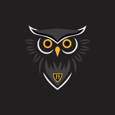 Cute owl logo design premium vectorのイラスト素材