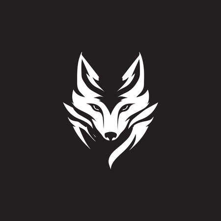 Simple howling wolf head logo vector illustration