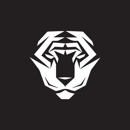 Tiger head silhouette icon logo designのイラスト素材