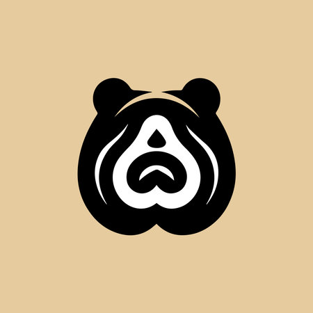 Polar bear logo, flat design. Animal logoのイラスト素材