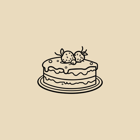 Cake logo design. Vector Illustration