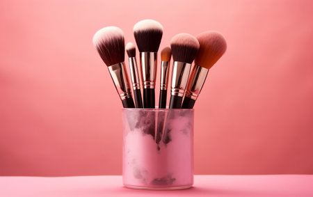 Solid Pink Background Makeup Brush Kitの素材