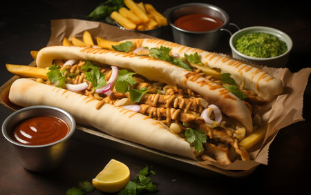 Shawarma with Fries and Mint: Flavorful Comboの素材