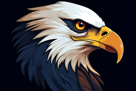 Majestic Eagle Illustrator Artwork with Striking Head Designの素材