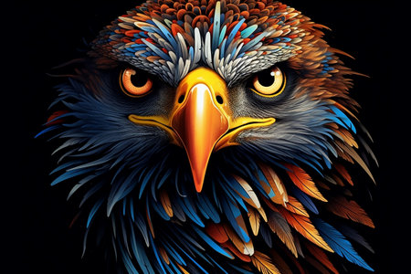 Majestic Eagle Illustrator Artwork with Striking Head Designの素材