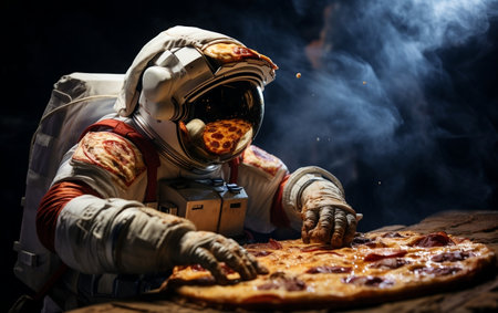 Cosmic Cuisine. An Astronaut's Extraterrestrial Food Order. Generative AIの素材