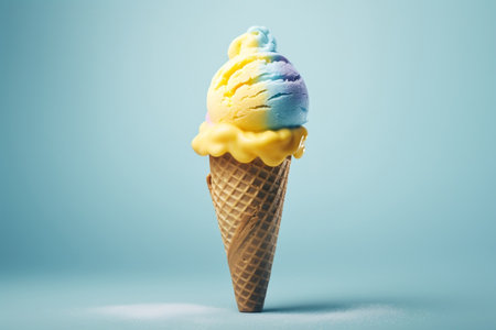 An illustration of a delectable ice cream cone.の素材