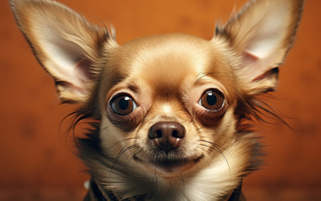 Close-up of Chihuahua Dog's Face. Generative AIの素材
