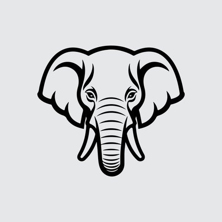 Elephant head face logo vector icon templateのイラスト素材