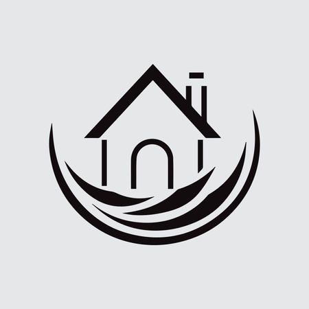 Simple monochrome house icon setのイラスト素材
