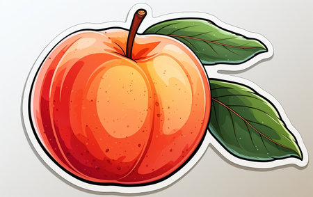 Comic White Background Sticker Peachの素材