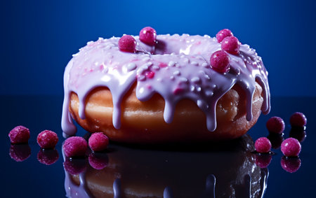 A professional photo of a glazed donutの素材