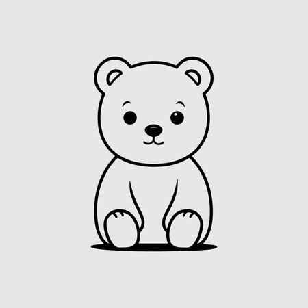 Minimal Teddy Bear Editable Iconのイラスト素材