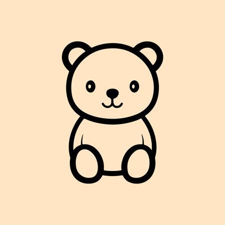 Baby Bear hipster retro vintage vector icon illustrationのイラスト素材