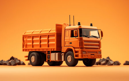 A 3D minimalistic representation of a heavy transportation vehicleの素材