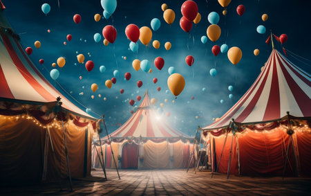 Circus Extravaganza Balloons and Confetti under the Big Topの素材