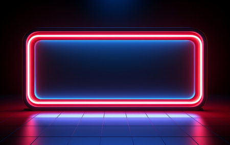 Red and Blue Space for Text Framed in Lightの素材