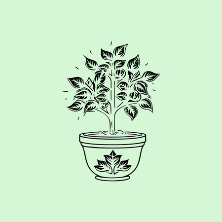 Plant Silhouette Logo Icon Designのイラスト素材