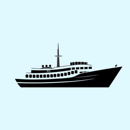 Ship Silhouette Icon Designのイラスト素材