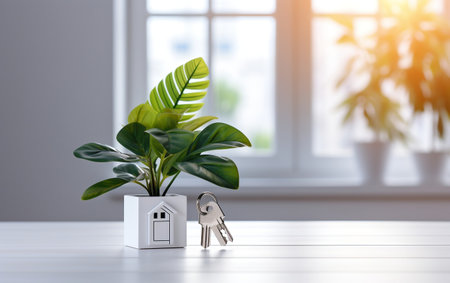 Keys in the Foreground of a Hazy Interiorの素材