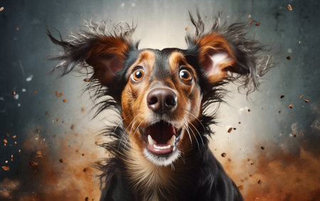 Energetic Startled Dog Backgroundの素材