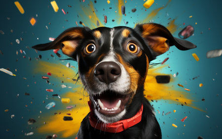 Energetic Startled Dog Backgroundの素材