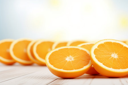 Realistic Minimalist Close-Up Photo of Orange Slicesの素材