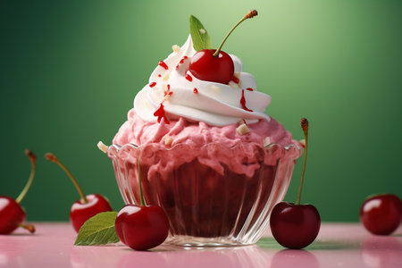 High-Quality 4K Photography Capturing a Juicy Cherry on Topの素材