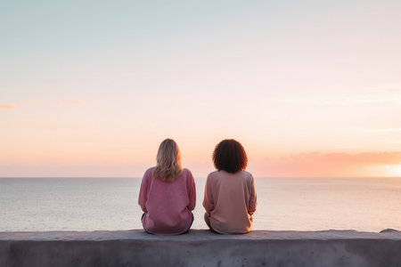 High-Quality Minimalist Stock Photography: Illustration of Friendshipの素材