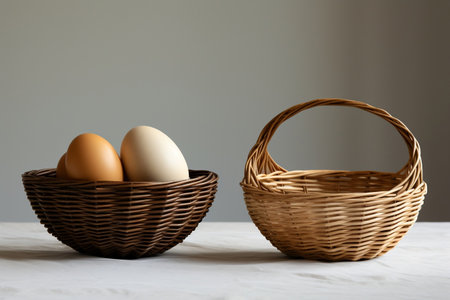 Empty Basket and Basket with Eggsの素材