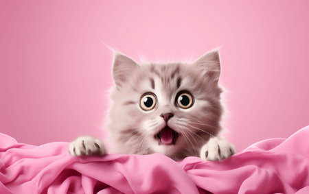 Astonished Cat Large Eyes and Open Mouthの素材