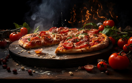 Culinary Masterpiece: Award-Winning Food Photography of Pizza.の素材