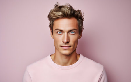 Clean and Crisp: Studio Photography featuring a Young Manの素材